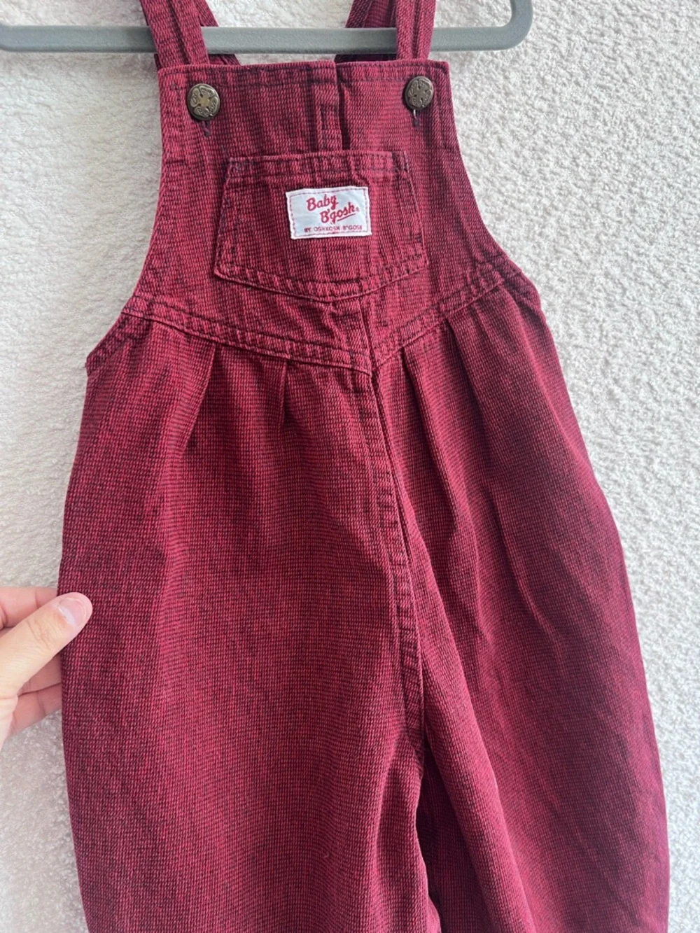 Osh Kosh B’Gosh Vintage‎ Retro Red Cotton Overalls Infant Size 24 Months